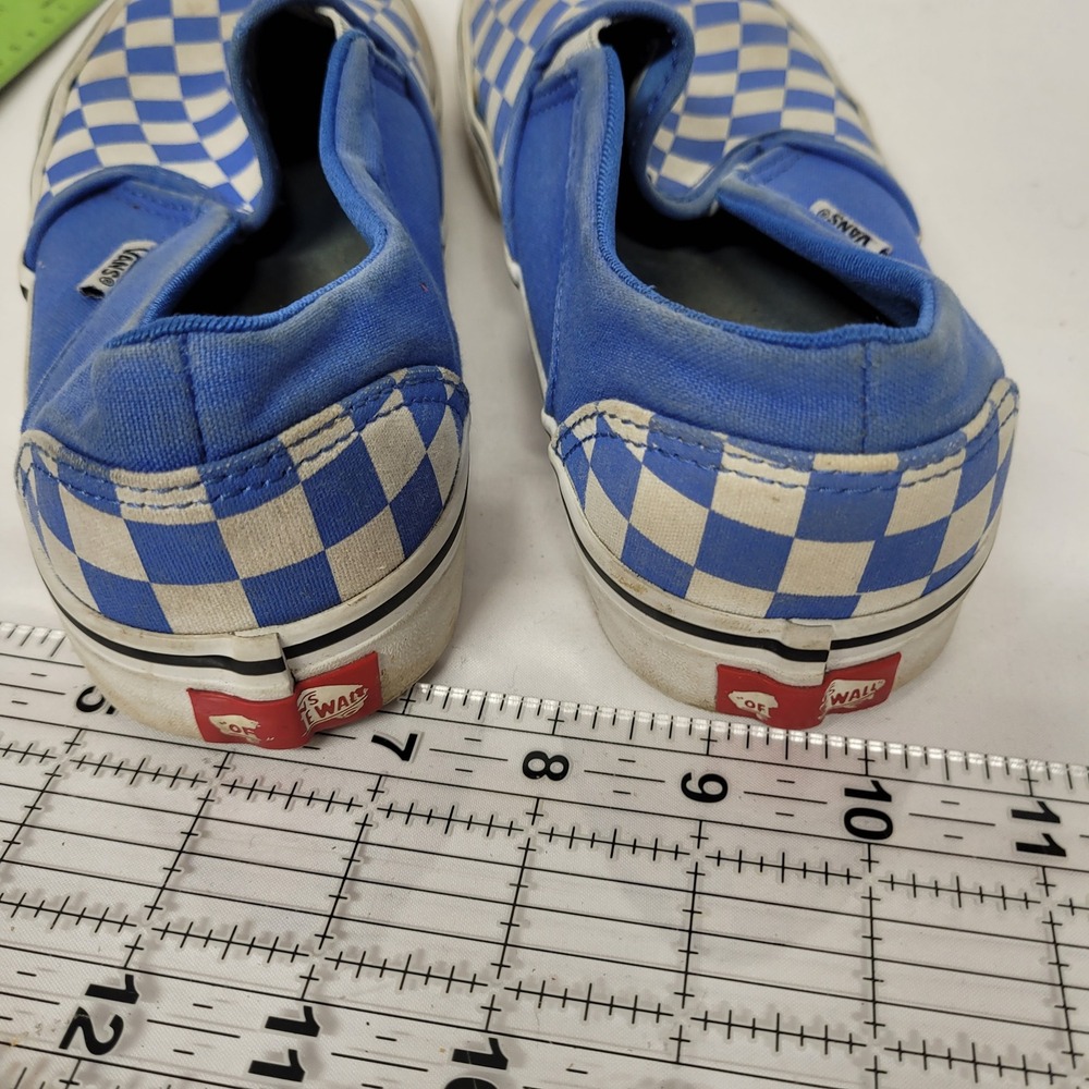 Vans Classic Slip-On Blue White Checkerboard Womens 9 Sneakers 721356 - Picture 4 of 8